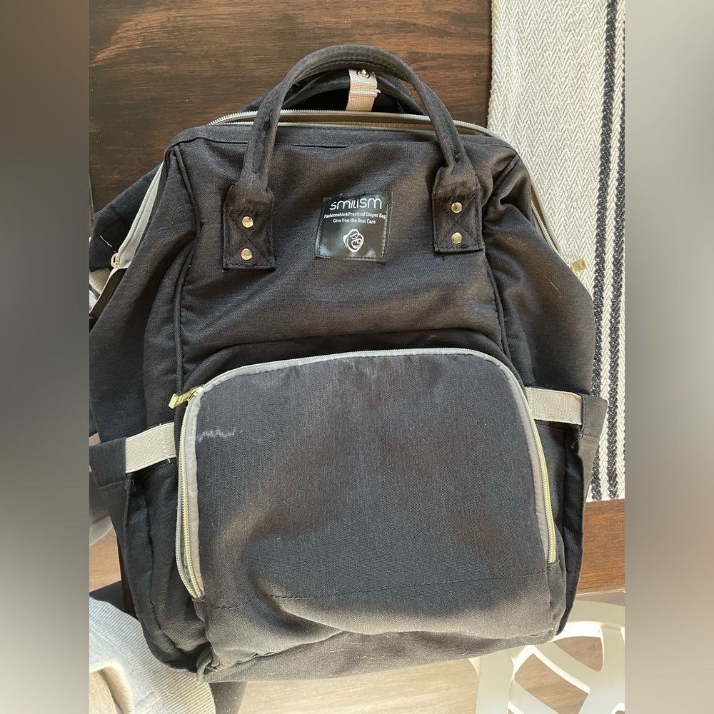 Smilism Diaper Bag Backpack with 3 Insulated Bottle Holders & Multiple Pockets